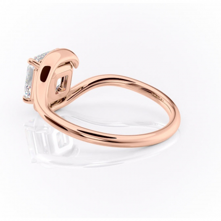Inel de logodnă Orielle din aur Rose 14kt cu moissanite tăietură asscher – Solitar rafinată pentru profil mediu | Personalizează și configurează gratuit online [4]