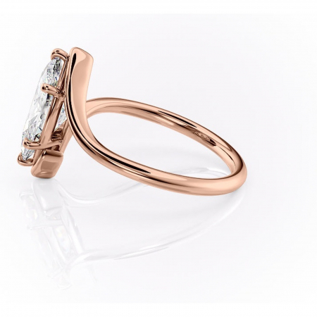 Inel de logodnă Orielle din aur Rose 14kt cu moissanite tăietură marquise – Solitar rafinată pentru profil mediu | Personalizează și configurează gratuit online [5]