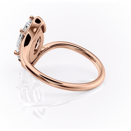 Inel de logodnă Orielle din aur Rose 14kt cu moissanite tăietură marquise – Solitar rafinată pentru profil mediu | Personalizează și configurează gratuit online [4]