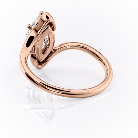 Inel de logodnă Orielle din aur Rose 14kt cu moissanite tăietură marquise – Solitar rafinată pentru profil mediu | Personalizează și configurează gratuit online [3]