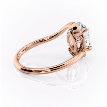 Inel de logodnă Orielle din aur Rose 14kt cu moissanite tăietură ovală – Solitar rafinată pentru profil mediu | Personalizează și configurează gratuit online [2]