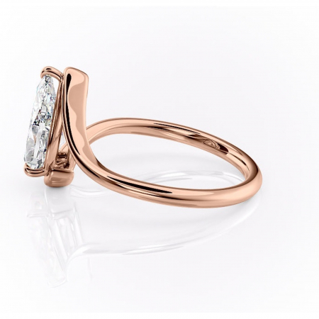 Inel de logodnă Orielle din aur Rose 14kt cu moissanite tăietură pară – Solitar rafinată pentru profil mediu | Personalizează și configurează gratuit online [5]