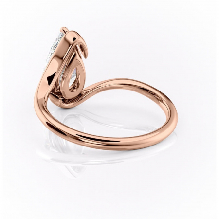Inel de logodnă Orielle din aur Rose 14kt cu moissanite tăietură pară – Solitar rafinată pentru profil mediu | Personalizează și configurează gratuit online [3]