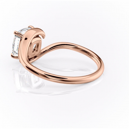 Inel de logodnă Orielle din aur Rose 14kt cu moissanite tăietură pernă – Solitar rafinată pentru profil mediu | Personalizează și configurează gratuit online [4]