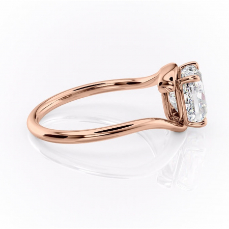 Inel de logodnă Orielle din aur Rose 14kt cu moissanite tăietură pernă – Solitar rafinată pentru profil mediu | Personalizează și configurează gratuit online [1]