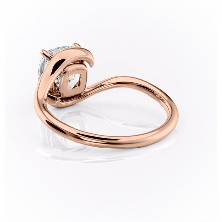 Inel de logodnă Orielle din aur Rose 14kt cu moissanite tăietură pernă – Solitar rafinată pentru profil mediu | Personalizează și configurează gratuit online [3]