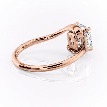 Inel de logodnă Orielle din aur Rose 14kt cu moissanite tăietură pernă – Solitar rafinată pentru profil mediu | Personalizează și configurează gratuit online [2]