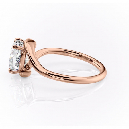 Inel de logodnă Orielle din aur Rose 14kt cu moissanite tăietură pernă – Solitar rafinată pentru profil mediu | Personalizează și configurează gratuit online [5]