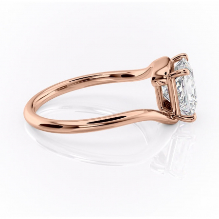 Inel de logodnă Orielle din aur Rose 14kt cu moissanite tăietură princess – Solitar rafinată pentru profil mediu | Personalizează și configurează gratuit online [1]