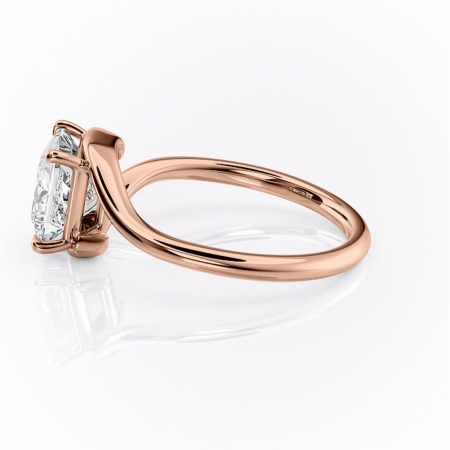 Inel de logodnă Orielle din aur Rose 14kt cu moissanite tăietură princess – Solitar rafinată pentru profil mediu | Personalizează și configurează gratuit online [5]