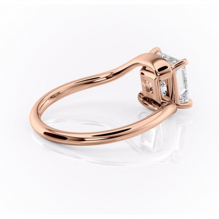 Inel de logodnă Orielle din aur Rose 14kt cu moissanite tăietură princess – Solitar rafinată pentru profil mediu | Personalizează și configurează gratuit online [2]