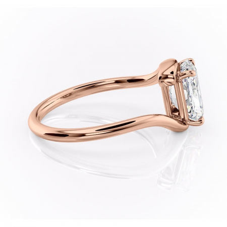 Inel de logodnă Orielle din aur Rose 14kt cu moissanite tăietură radiantă – Solitar rafinată pentru profil mediu | Personalizează și configurează gratuit online [1]