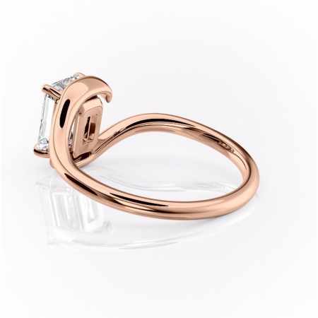 Inel de logodnă Orielle din aur Rose 14kt cu moissanite tăietură radiantă – Solitar rafinată pentru profil mediu | Personalizează și configurează gratuit online [4]