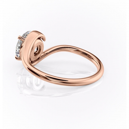 Inel de logodnă Orielle din aur Rose 14kt cu moissanite tăietură rotundă – Solitar rafinată pentru profil mediu | Personalizează și configurează gratuit online [4]