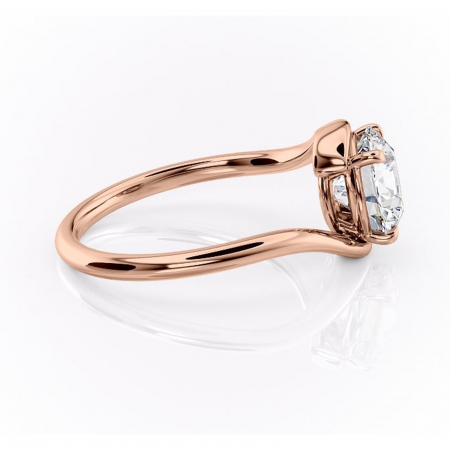 Inel de logodnă Orielle din aur Rose 14kt cu moissanite tăietură rotundă – Solitar rafinată pentru profil mediu | Personalizează și configurează gratuit online [1]