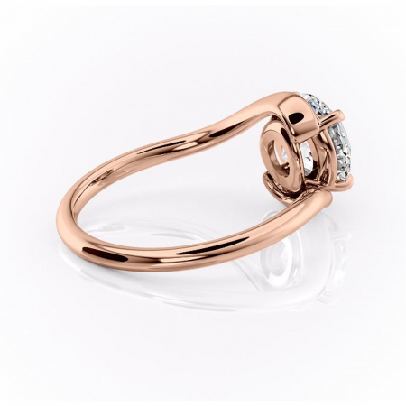 Inel de logodnă Orielle din aur Rose 14kt cu moissanite tăietură rotundă – Solitar rafinată pentru profil mediu | Personalizează și configurează gratuit online [2]