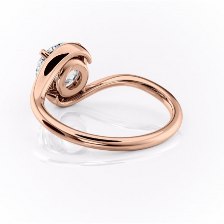 Inel de logodnă Orielle din aur Rose 14kt cu moissanite tăietură rotundă – Solitar rafinată pentru profil mediu | Personalizează și configurează gratuit online [3]