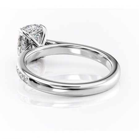 Inel de logodnă Perla din aur Alb 14kt cu moissanite tăietură asscher – Montură cu canal rafinată pentru profil înalt | Personalizează și configurează gratuit online [3]