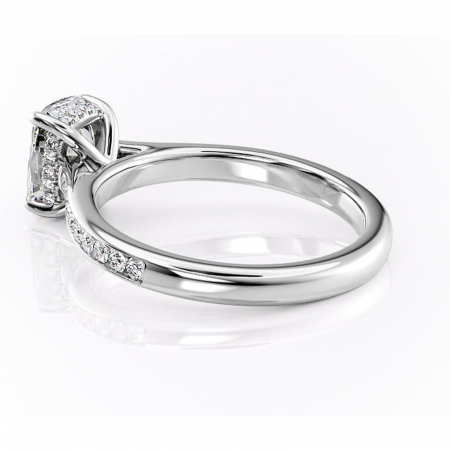 Inel de logodnă Perla din aur Alb 14kt cu moissanite tăietură asscher – Montură cu canal rafinată pentru profil înalt | Personalizează și configurează gratuit online [4]