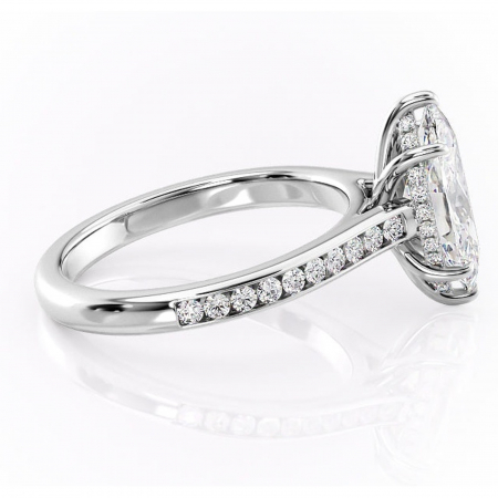 Inel de logodnă Perla din aur Alb 14kt cu moissanite tăietură marquise – Montură cu canal rafinată pentru profil înalt | Personalizează și configurează gratuit online [1]