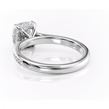 Inel de logodnă Perla din aur Alb 18kt cu moissanite tăietură pernă – Montură cu canal rafinată pentru profil înalt | Personalizează și configurează gratuit online [3]