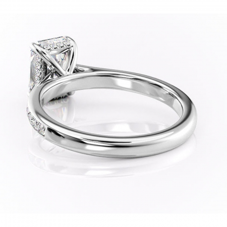 Inel de logodnă Perla din aur Alb 18kt cu moissanite tăietură radiantă – Montură cu canal rafinată pentru profil înalt | Personalizează și configurează gratuit online [3]