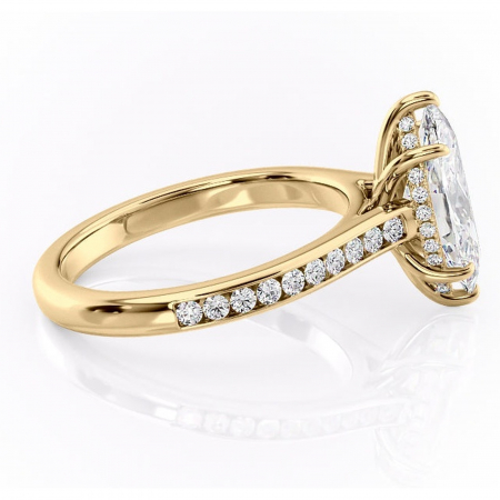 Inel de logodnă Perla din aur Galben 14kt cu moissanite tăietură marquise – Montură cu canal rafinată pentru profil înalt | Personalizează și configurează gratuit online [1]