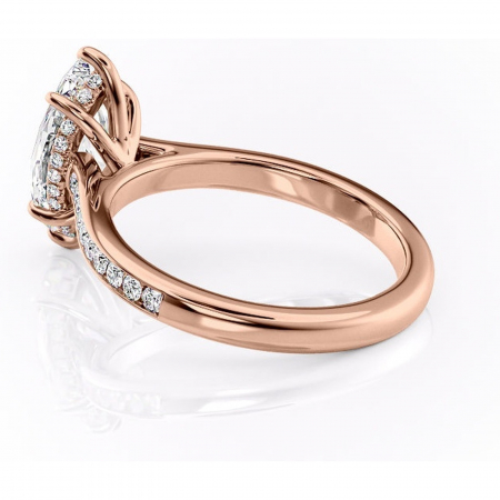 Inel de logodnă Perla din aur Rose 14kt cu moissanite tăietură marquise – Montură cu canal rafinată pentru profil înalt | Personalizează și configurează gratuit online [4]