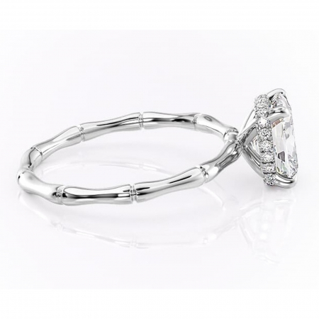 Inel de logodnă Poppy din aur Alb 14kt cu moissanite tăietură asscher – Solitar rafinată pentru profil înalt | Personalizează și configurează gratuit online [1]