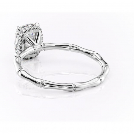 Inel de logodnă Poppy din aur Alb 14kt cu moissanite tăietură asscher – Solitar rafinată pentru profil înalt | Personalizează și configurează gratuit online [3]