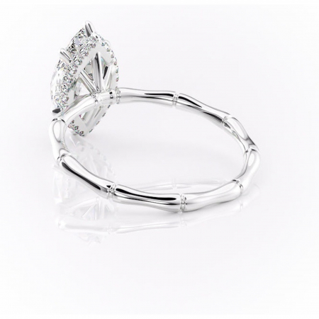 Inel de logodnă Poppy din aur Alb 14kt cu moissanite tăietură marquise – Solitar rafinată pentru profil înalt | Personalizează și configurează gratuit online [3]