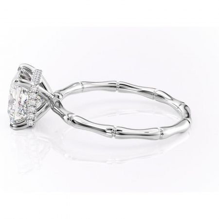 Inel de logodnă Poppy din aur Alb 18kt cu moissanite tăietură princess – Solitar rafinată pentru profil înalt | Personalizează și configurează gratuit online [5]