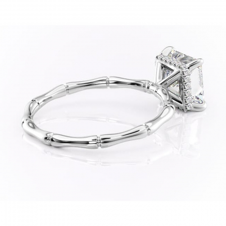 Inel de logodnă Poppy din aur Alb 18kt cu moissanite tăietură princess – Solitar rafinată pentru profil înalt | Personalizează și configurează gratuit online [2]