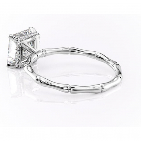 Inel de logodnă Poppy din aur Alb 18kt cu moissanite tăietură princess – Solitar rafinată pentru profil înalt | Personalizează și configurează gratuit online [4]