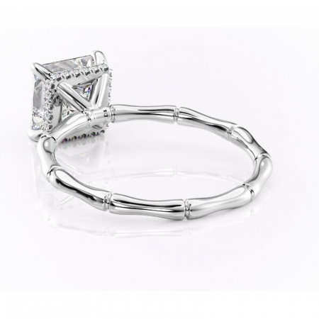 Inel de logodnă Poppy din aur Alb 18kt cu moissanite tăietură princess – Solitar rafinată pentru profil înalt | Personalizează și configurează gratuit online [3]