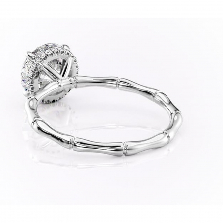 Inel de logodnă Poppy din aur Alb 14kt cu moissanite tăietură rotundă – Solitar rafinată pentru profil înalt | Personalizează și configurează gratuit online [3]