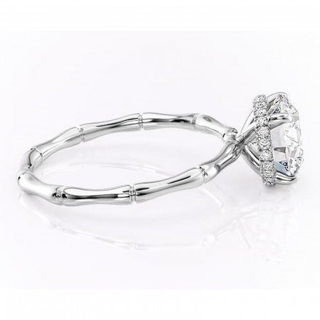 Inel de logodnă Poppy din aur Alb 14kt cu moissanite tăietură rotundă – Solitar rafinată pentru profil înalt | Personalizează și configurează gratuit online [1]