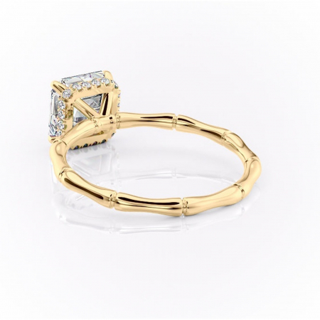 Inel de logodnă Poppy din aur Galben 14kt cu moissanite tăietură asscher – Solitar rafinată pentru profil înalt | Personalizează și configurează gratuit online [3]