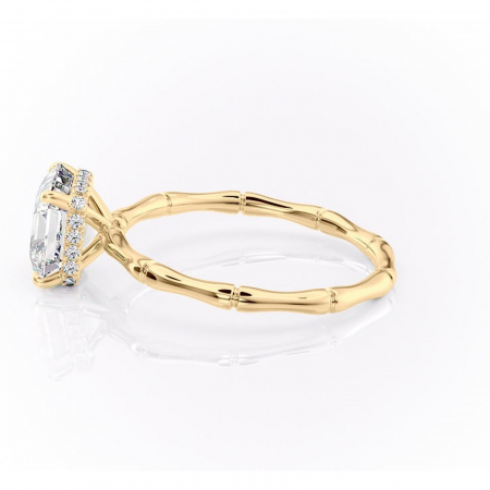 Inel de logodnă Poppy din aur Galben 14kt cu moissanite tăietură asscher – Solitar rafinată pentru profil înalt | Personalizează și configurează gratuit online [5]