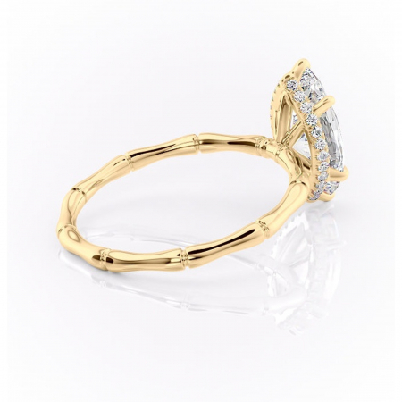 Inel de logodnă Poppy din aur Galben 14kt cu moissanite tăietură marquise – Solitar rafinată pentru profil înalt | Personalizează și configurează gratuit online [2]