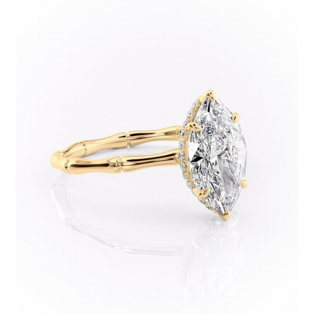 Marquise - Inel de logodnă Poppy din aur Galben 18kt cu moissanite tăietură marquise – Solitar rafinată pentru profil înalt | Personalizează și configurează gratuit online