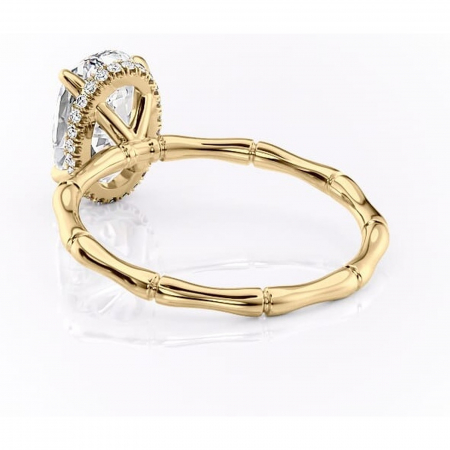 Inel de logodnă Poppy din aur Galben 18kt cu moissanite tăietură ovală – Solitar rafinată pentru profil înalt | Personalizează și configurează gratuit online [3]