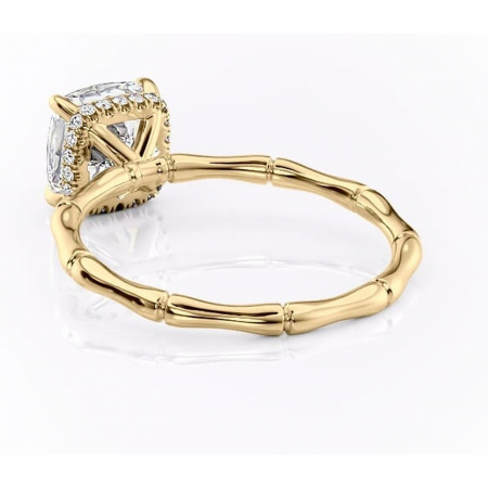 Inel de logodnă Poppy din aur Galben 14kt cu moissanite tăietură pernă – Solitar rafinată pentru profil înalt | Personalizează și configurează gratuit online [3]