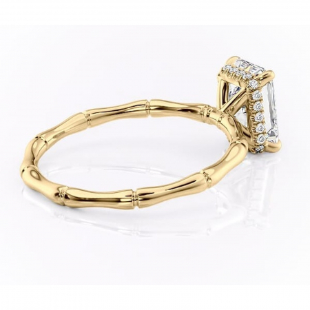 Inel de logodnă Poppy din aur Galben 14kt cu moissanite tăietură radiantă – Solitar rafinată pentru profil înalt | Personalizează și configurează gratuit online [2]