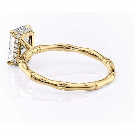 Inel de logodnă Poppy din aur Galben 14kt cu moissanite tăietură radiantă – Solitar rafinată pentru profil înalt | Personalizează și configurează gratuit online [4]