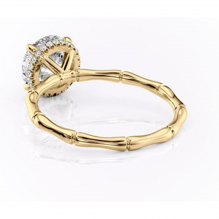 Inel de logodnă Poppy din aur Galben 14kt cu moissanite tăietură rotundă – Solitar rafinată pentru profil înalt | Personalizează și configurează gratuit online [3]