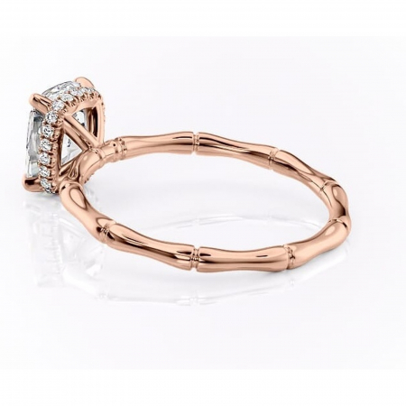 Inel de logodnă Poppy din aur Rose 14kt cu moissanite tăietură asscher – Solitar rafinată pentru profil înalt | Personalizează și configurează gratuit online [4]