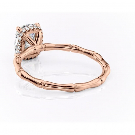 Inel de logodnă Poppy din aur Rose 14kt cu moissanite tăietură asscher – Solitar rafinată pentru profil înalt | Personalizează și configurează gratuit online [3]