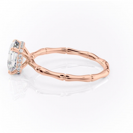 Inel de logodnă Poppy din aur Rose 14kt cu moissanite tăietură asscher – Solitar rafinată pentru profil înalt | Personalizează și configurează gratuit online [5]
