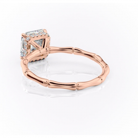 Inel de logodnă Poppy din aur Rose 14kt cu moissanite tăietură asscher – Solitar rafinată pentru profil înalt | Personalizează și configurează gratuit online [3]